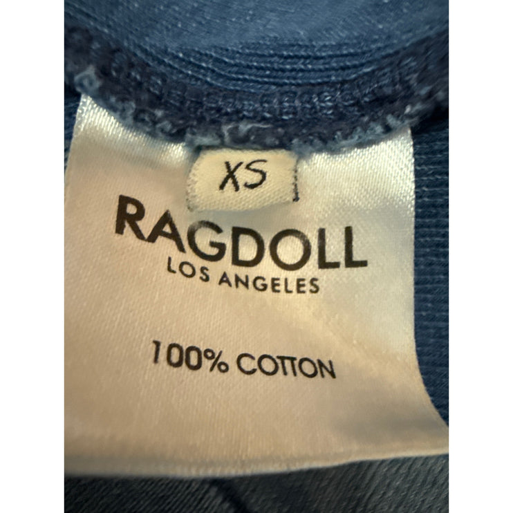 Ragdoll Women's Blue Acid Wash Long Sleeve Round Neck T Shirt Tee Top Size XS