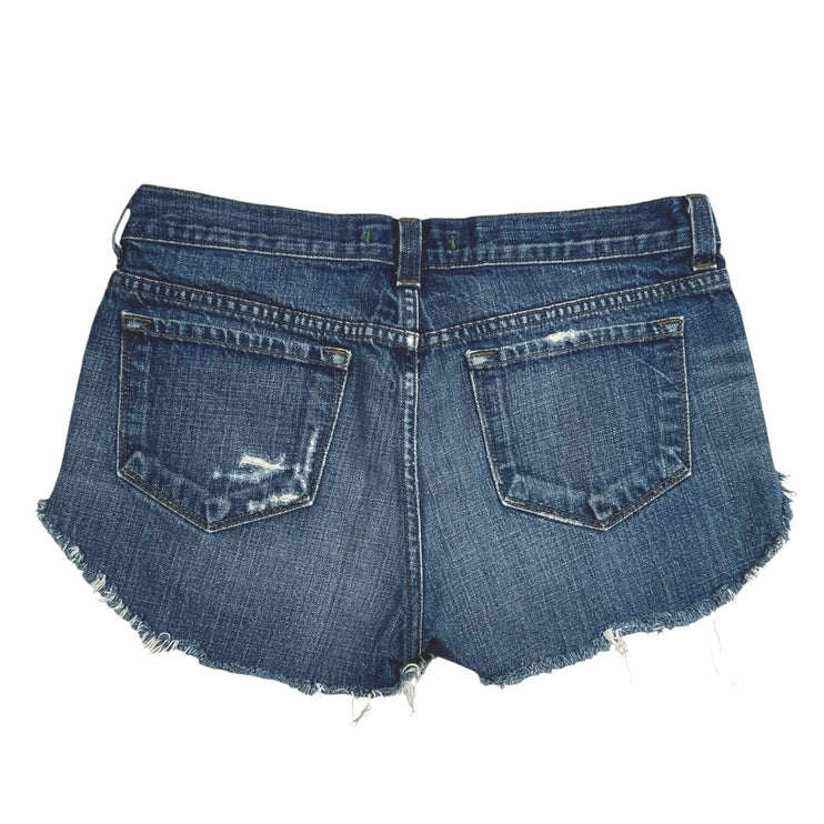 J.Brand Blue Mid Rise Medium Wash Distressed Cut Off Denim Jean Shorts Size 32