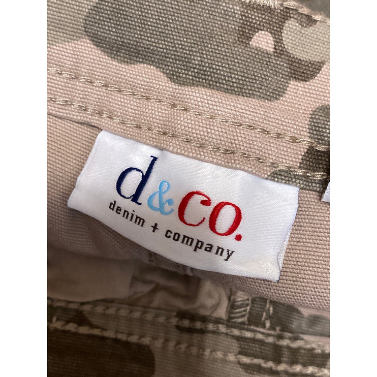 D&Co Denim & Co Women's Green Camo Army Military Straight Denim Jeans Size 14
