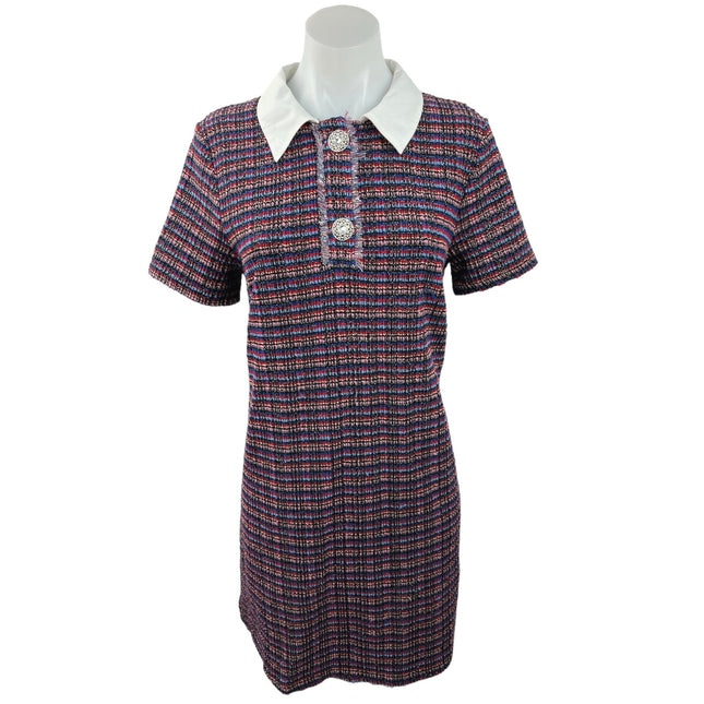 zara purple tweed dress Zara Women's Tweed Double-Breasted Rhinestone Dress Light Purple Size M NWT
