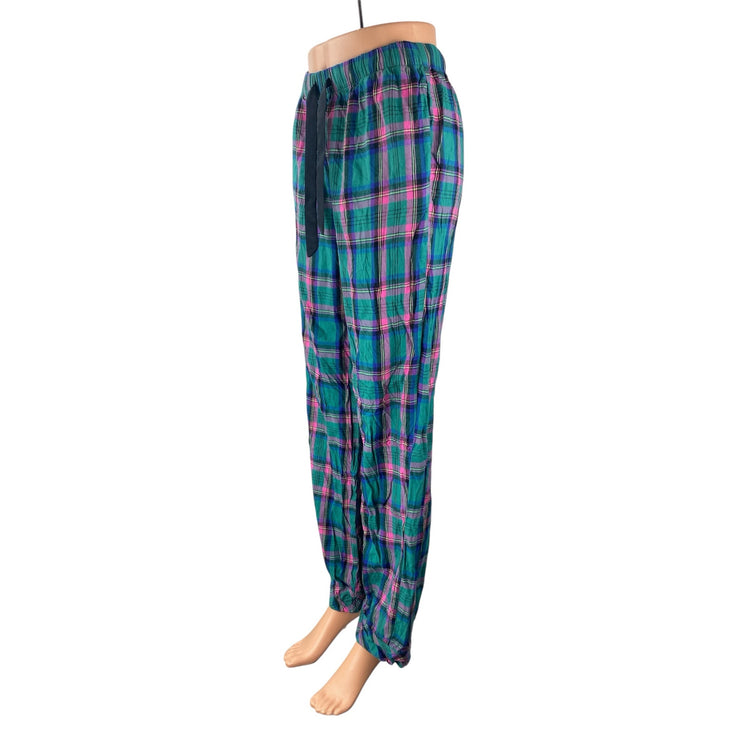 Victoria's Secret Women's Green Pink Plaid Flannel Sleepwear Pajama Pants Sz XS