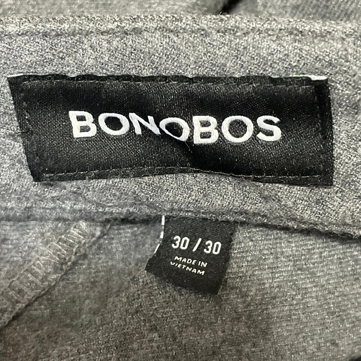 Bonobos Men's Dark Gray Wool Mid Rise Tapered Career Dress Pants Size 30x30