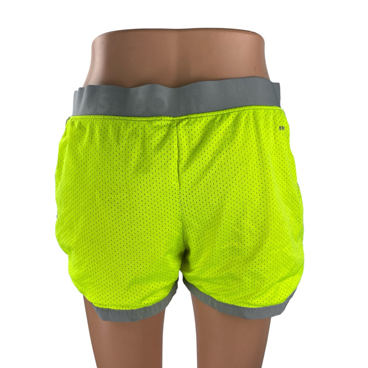 Nike Dri-FIT Mesh Women's Neon Yoga Gym Athletic Activewear Running Shorts Sz M