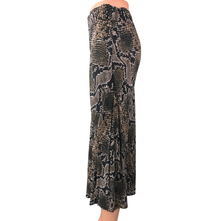 Zara TRF Collection Beige Black Snake Skin High Waisted Slip Maxi Skirt Size S