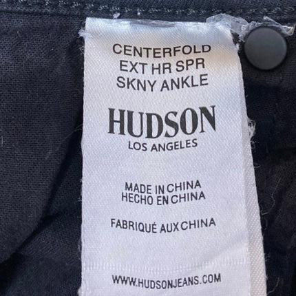 Hudson Women's Black Coated High Waisted Super Skinny Ankle Denim Jeans Size 28