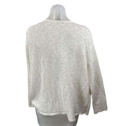 Avalin Womens White Long Sleeve Relaxed Shrug Open Front Cardigan Sweater Top OS