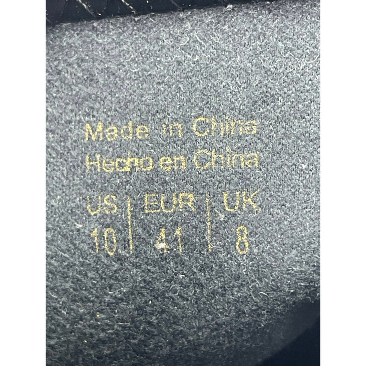 Aldo Upstep Black Patent Leather Almond Toe Block Heel Platform Ankle Boots 10