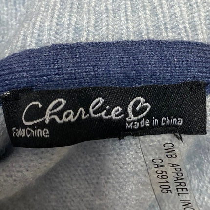 Charlie B Men's Blue Knit 1/4 Zip Long Sleeve Collar Sweatshirt Sweater Top XS