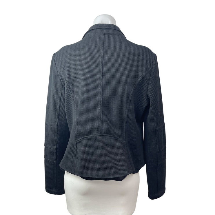 Express Women;s Black Long Sleeve Asymmetric Zip Textured Moto Biker Jacket L