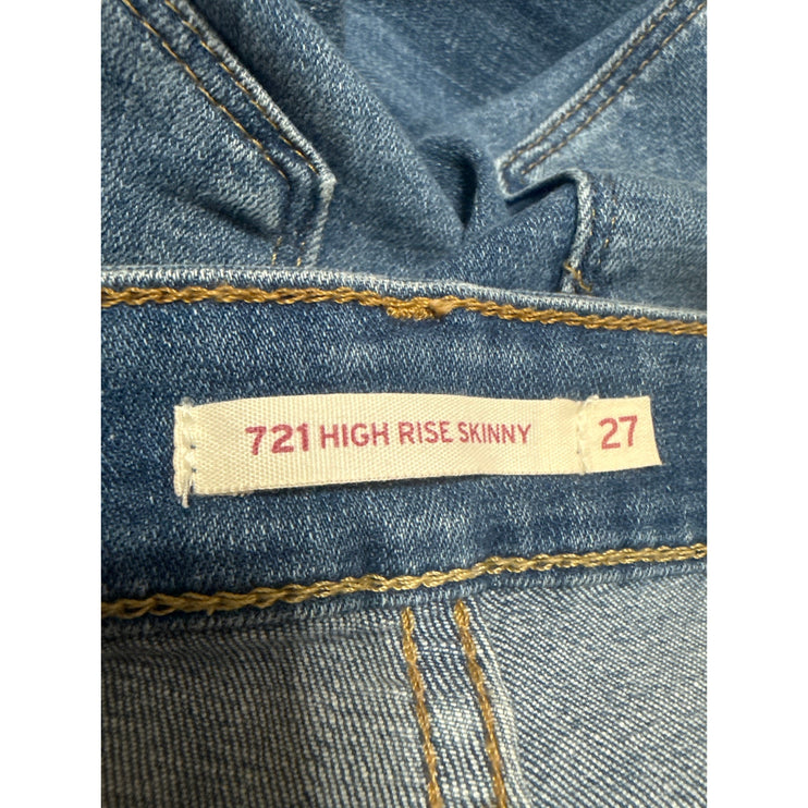 Levi's 721 High Rise Skinny Women's Blue Medium Wash Ankle Denim Jeans Size 27