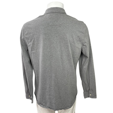 Nautica Men's Gray Long Sleeve Work Chest Pocket Button Down Shirt Top Size L
