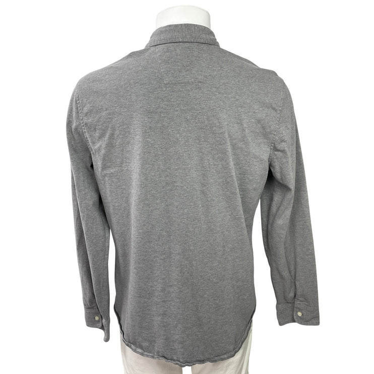 Nautica Men's Gray Long Sleeve Work Chest Pocket Button Down Shirt Top Size L
