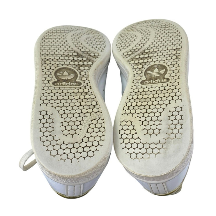 Adidas Stan Smith Women's White Gold Lace Up Tennis Leather Sneakers Shoes Sz 7
