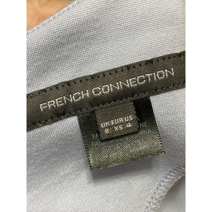 French Connection Blue Short Sleeve Asymmetric Neck Mini Pencil Sheath Dress XS