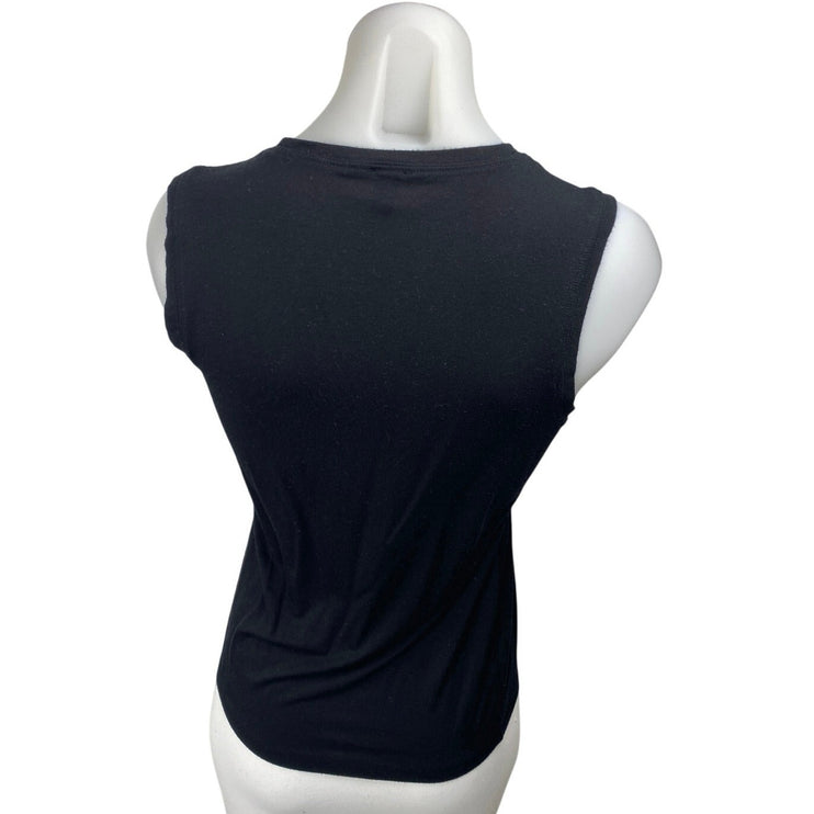 J.Crew Women's Black Sleeveless Crewneck Cropped Sweater Vest Tank Top Size XS