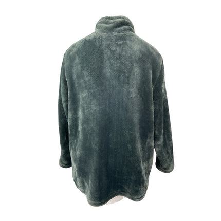 32 Heat Women's Green Fleece Long Sleeve Full Zip Cardigan Sweater Jacket Top 3X