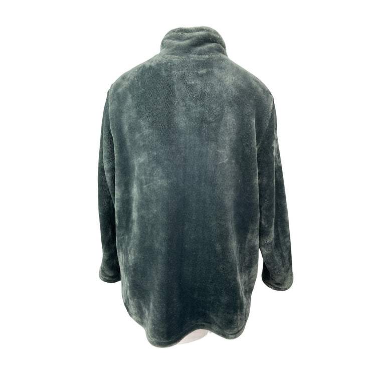 32 Heat Women's Green Fleece Long Sleeve Full Zip Cardigan Sweater Jacket Top 3X
