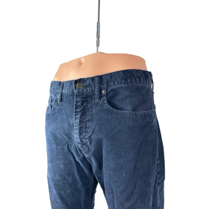 Gap Men's Navy Blue Corduroy Slim Fit Mid Rise Trousers Denim Jeans Size 32x30