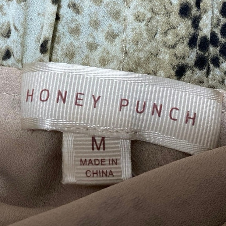 Honey Punch Multicolor Snakeskin Print High Waisted Straight Trousers Pants Sz M