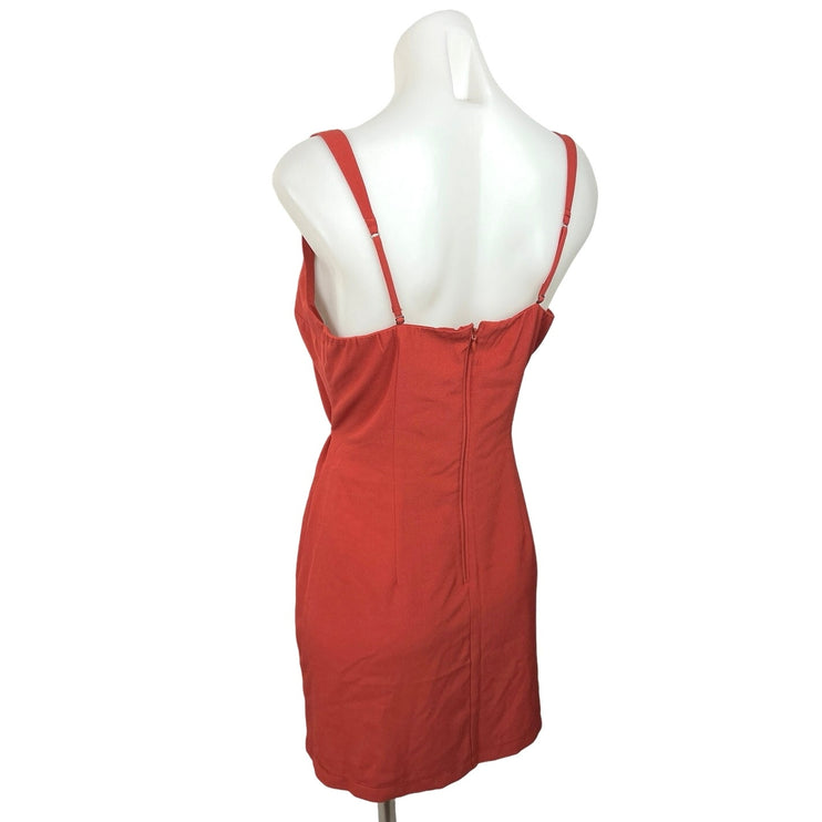 Abercrombie & Fitch Red Square Neck Back Zipper Fit & Flare Mini Dress Size M