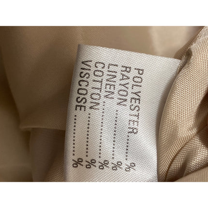 SOLO Collection Women's Cream Gold Satin Collar Long Sleeve Button Up Blouse M