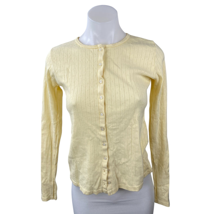 Brandy Melville Zelly Ribbed Long Sleeve Slim Button Down Cardigan Sweater Top S