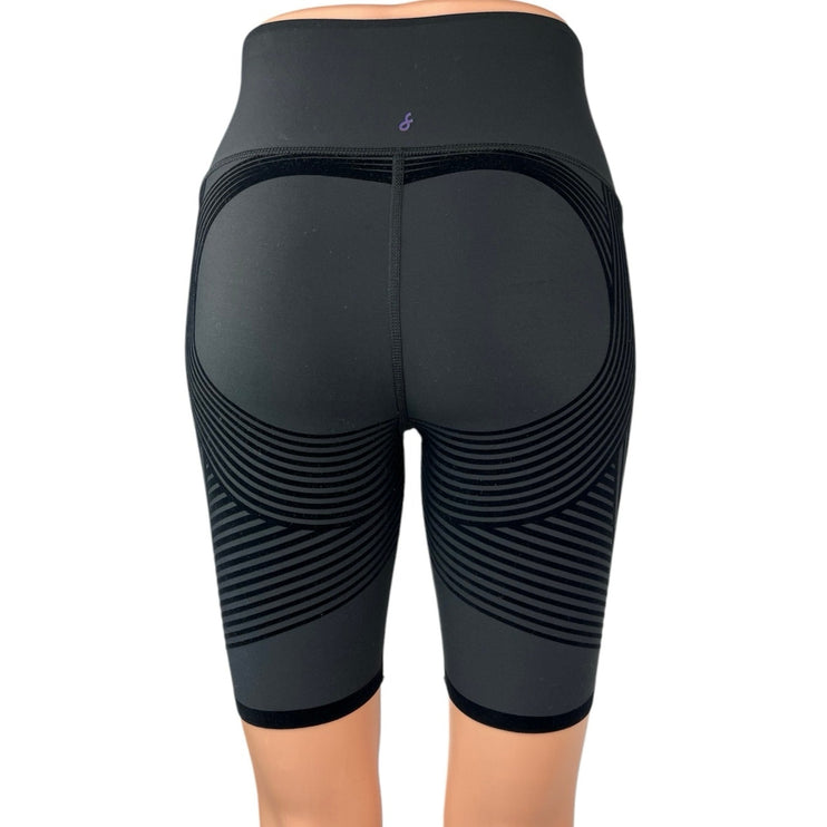 Fanka Black Body Sculpt Reversible Compression Athletic Fitness Bike Shorts S