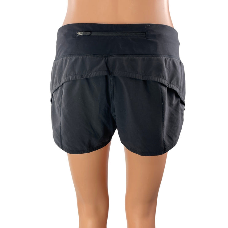 Lululemon Speed Up Black High Rise Workout Yoga Gym Athletic Running Shorts Sz 6
