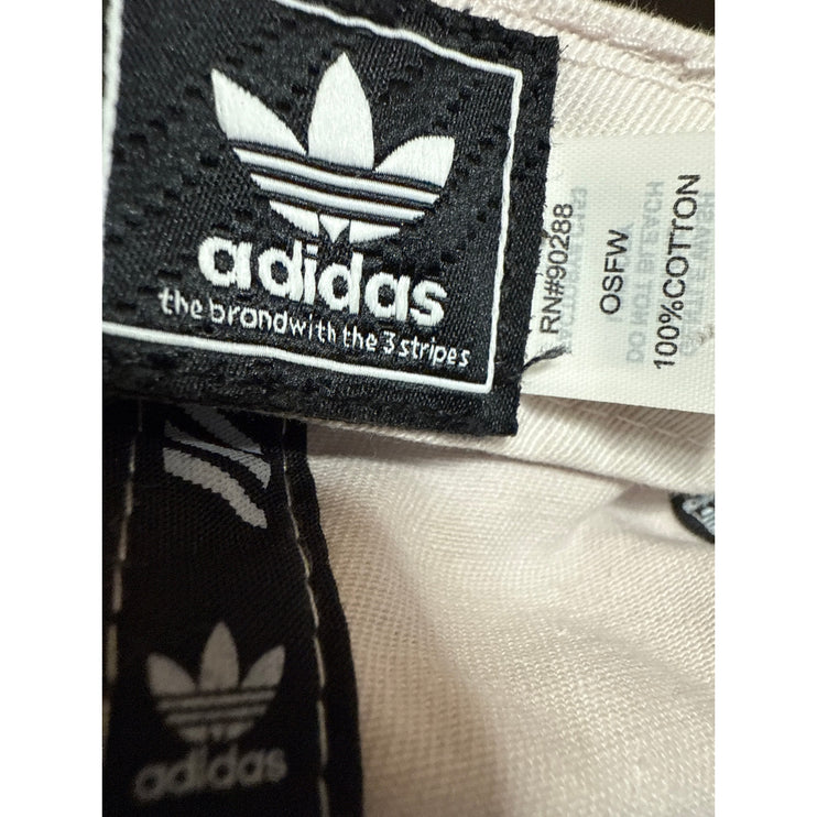 Adidas Unisex Cream White Trefoil Logo Adjustable Strapback Baseball Cap Hat OS