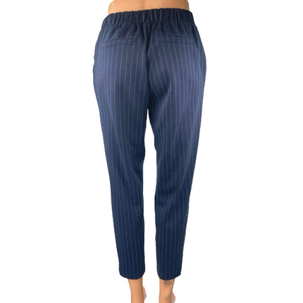 Banana Republic Women's Blue Pinstriped Tapered Skinny Trousers Dress Pants Sz 0