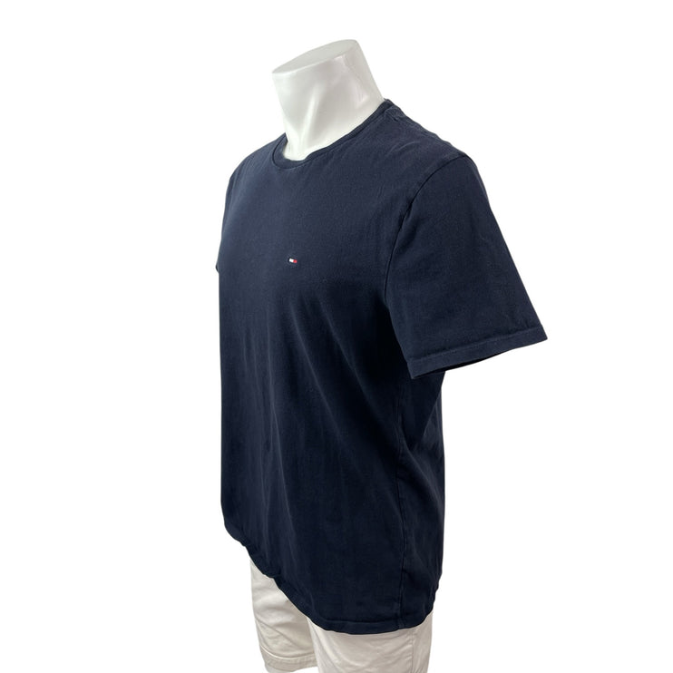Tommy Hilfiger Men's Navy Blue Short Sleeve Logo Crewneck T Shirt Tee Top Size L