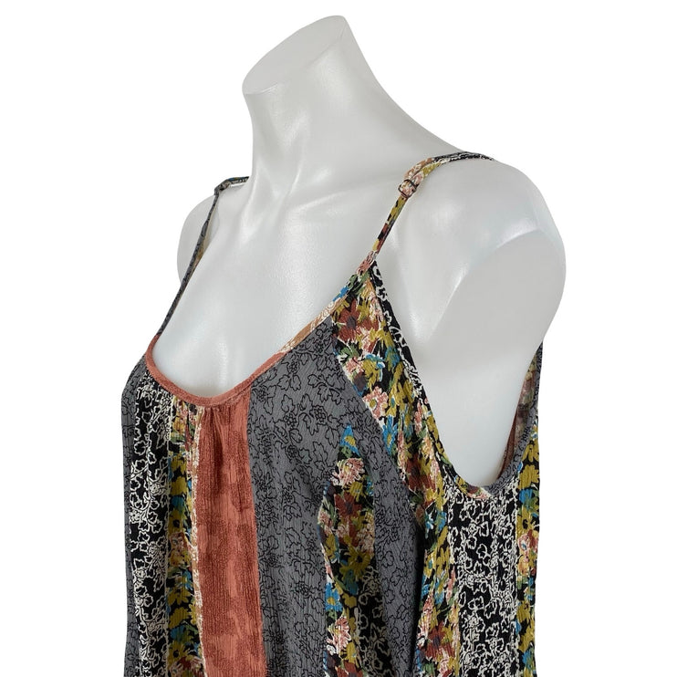 Town House Shops Multicolor Cold Shoulder Floral Patchwork Mini Dress Size M