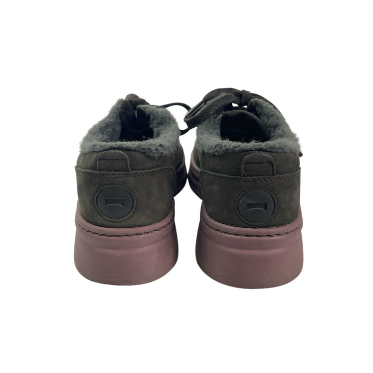 Camper Women's Green Shearling Low Top Lace Up Round Toe Sneakers Shoes Size 7