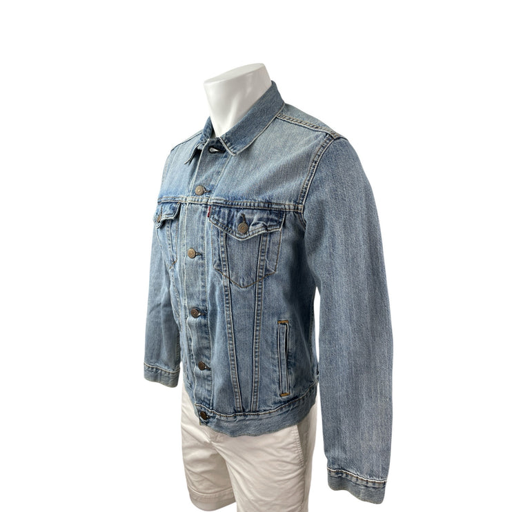 Levi's Mens Blue Long Sleeve Button Down Pocket Trucker Denim Jean Jacket Size M