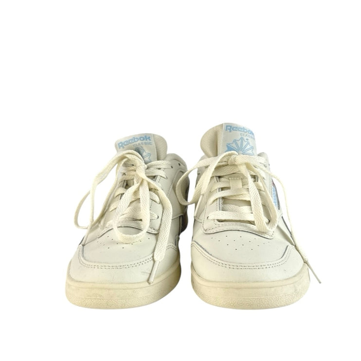 Reebok CLUB MEMT Women's Cream White Leather Lace Up Low Top Sneakers Shoes Sz 8