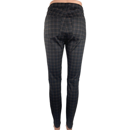 Anthropologie Sanctuary Black Plaid Skinny Fit High Rise Pull On Trouser Pants M