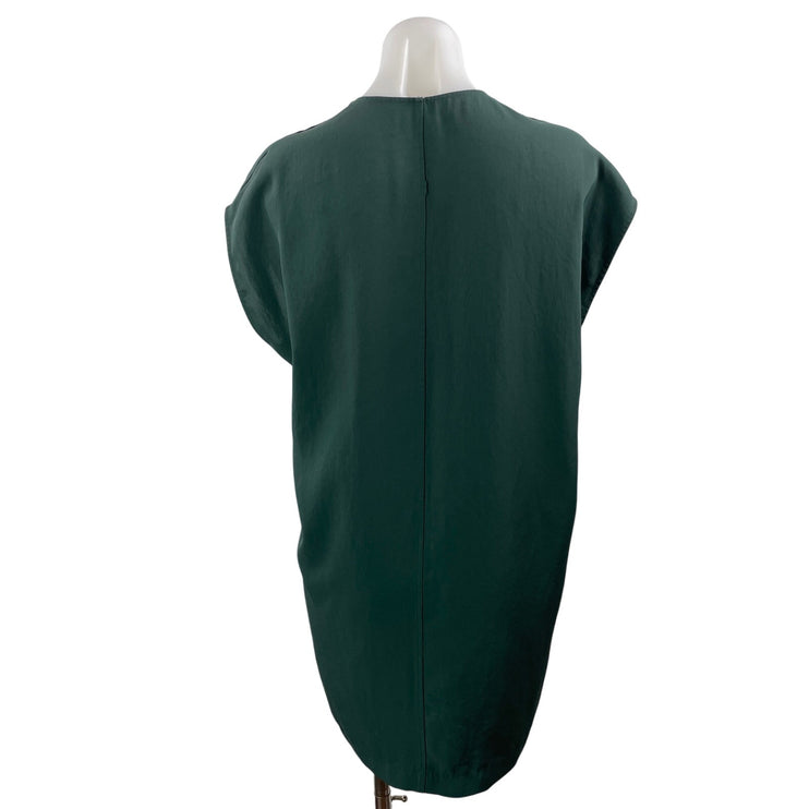 Everlane Women's Green Short Sleeve V Neck Shift T Shirt Mini Dress Size 0
