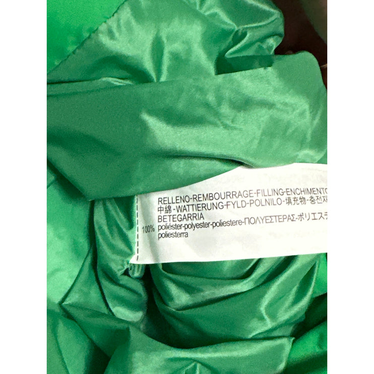 Zara Women's Green Sleeveless Quilted Puffer Zip Up High Neck Vest Jacket Size S