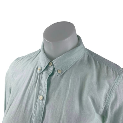 Gap The Fitted Boyfriend Women's Mint Green Long Sleeve Button Down Shirt Top XS