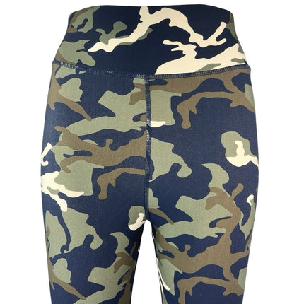 The Upside Navy Green Camo Camouflage High Waist Workout Ankle Leggings Pants 6