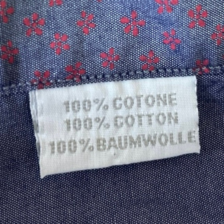 Stellante Men's Purple Floral Cotton Long Sleeve Button Up Shirt Top Size 16/41