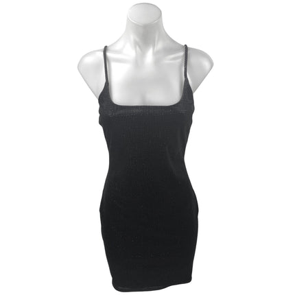 Windsor Black Velvet Velour Sleeveless Cami Square Neck Mini Bodycon Dress Sz S