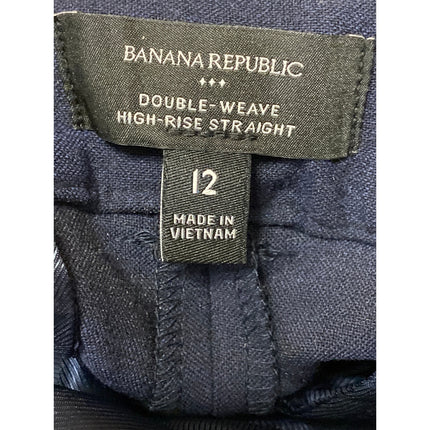 Banana Republic Womens Navy Blue High Rise Straight Trousers Dress Pants Size 12