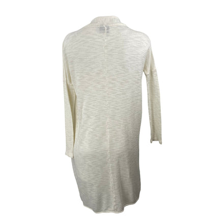 Vila Viril Women's White Basic Knitted Long Sleeve Duster Cardigan Sweater Top L