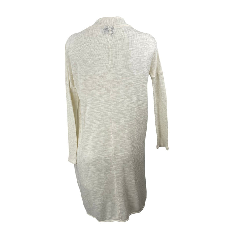 Vila Viril Women's White Basic Knitted Long Sleeve Duster Cardigan Sweater Top L