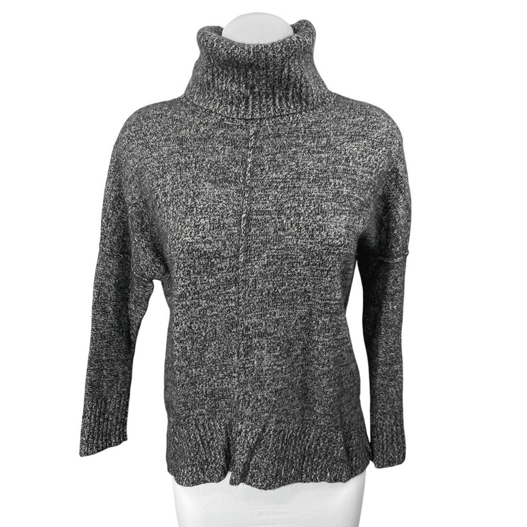Aqua Gray 100% Cashmere Long Sleeve Turtleneck Foldover Knit Sweater Top Size S