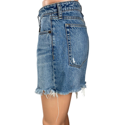 Rag & Bone Women's Blue Distressed High Rise Cut Off Denim Jean Shorts Size 29