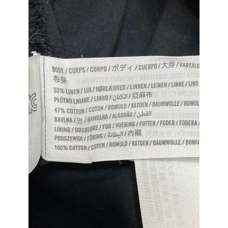 Abercrombie & Fitch Women's Black Linen High Rise Mini Flare A-Line Skirt Sz L