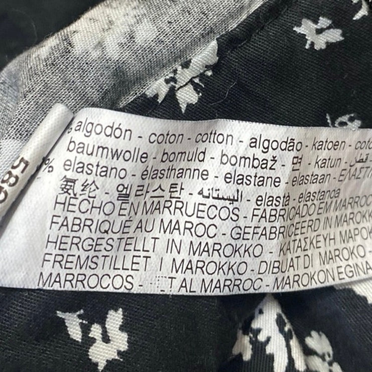 Zara Women's Black Floral Ruffle Faux Wrap Zipper Mini A-Line Flared Skirt Sz XS