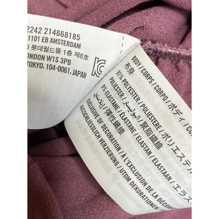 Abercrombie & Fitch Women's Purple Cap Sleeve Mock Neck Ruched Blouse Top Size L